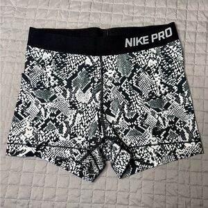 Nike Pro Black and White Athletic Shorts